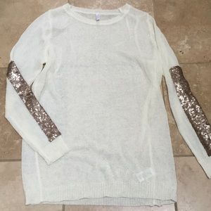 Pink blush maternity lightweight ivory sweater